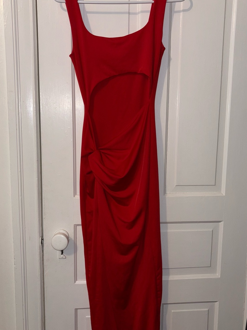 SHEIN Red Sleeveless Midi Dress with Side Knot